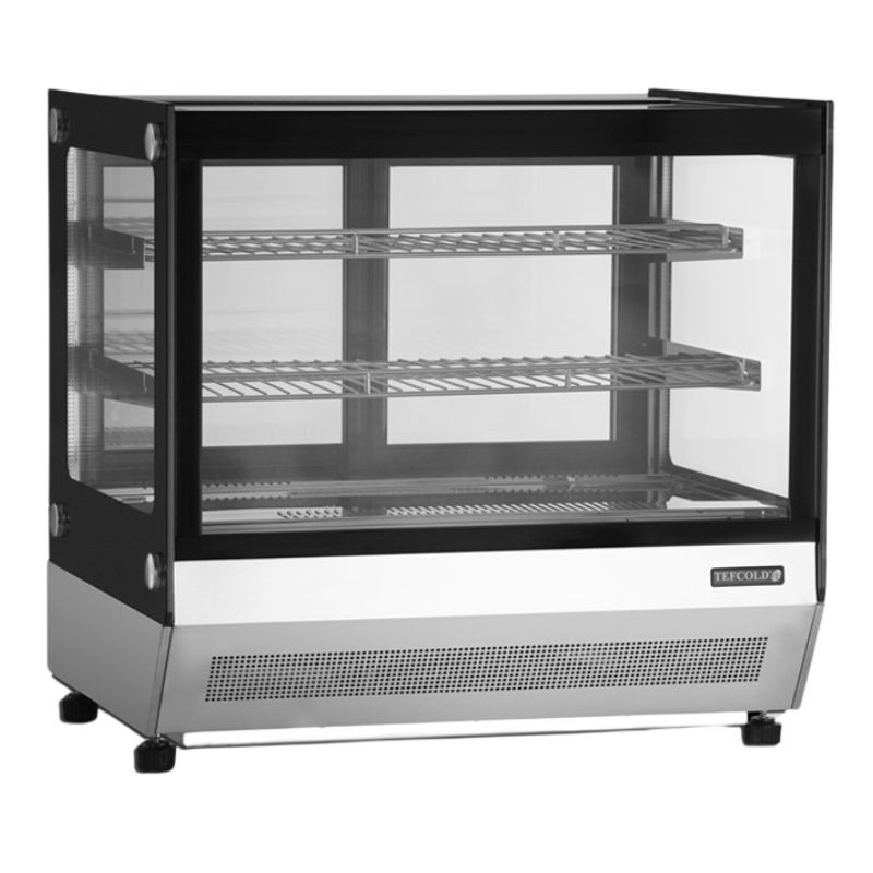 Kühlvitrine Theke 2 Glastüren Schwarz - TEFCOLD, funktionales DesignKühltheke: Schiebetüren aus Glas Kühlvitrine Theke 2 Glastüren Schwarz - TEFCOLD, funktionales DesignKühltheke: Schiebetüren aus Glas