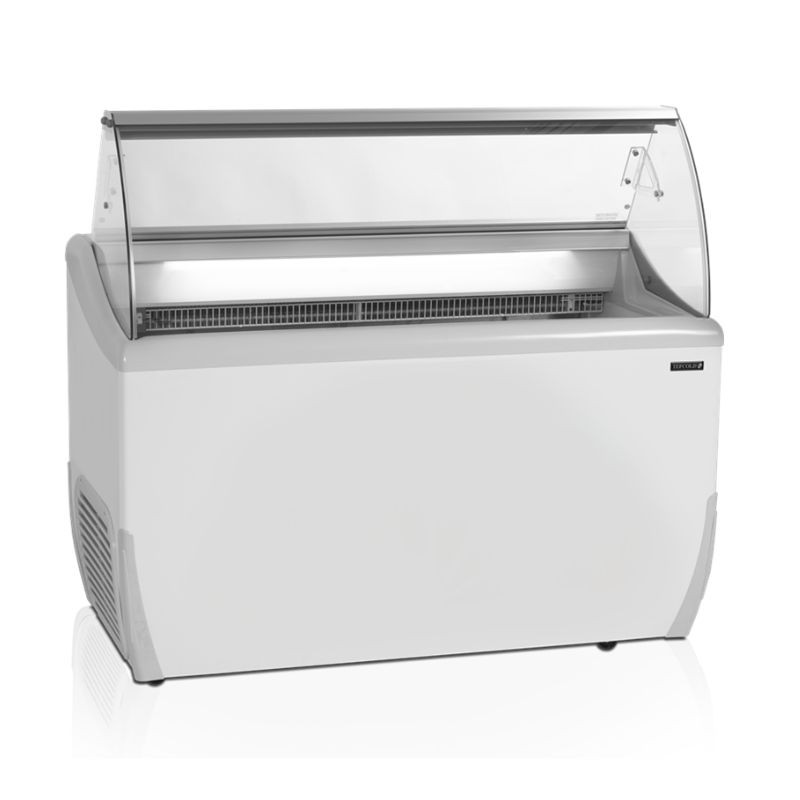 Offener Eiscreme-Gefrierschrank mit Glas-Atemschutz - 264L TEFCOLD: Professionelle Eisdiele für Speiseeis Offener Eiscreme-Gefrierschrank mit Glas-Atemschutz - 264L TEFCOLD: Professionelle Eisdiele für Speiseeis