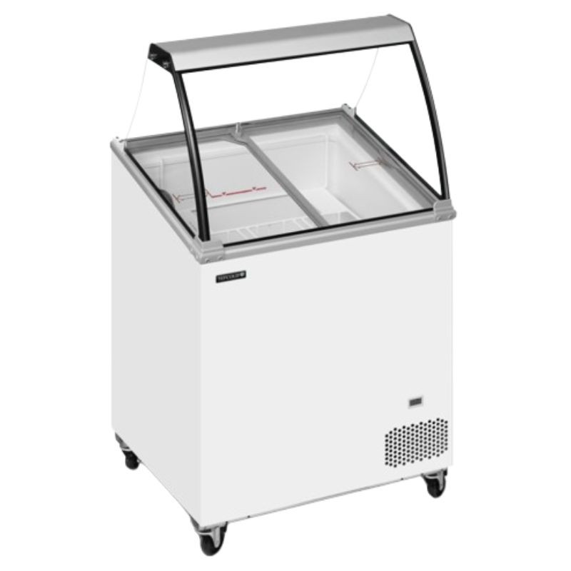 Gefriertruhe mit gebogenem Glas - 157 L | TEFCOLD | Stock-direct CHR Gefriertruhe mit gebogenem Glas - 157 L | TEFCOLD | Stock-direct CHR