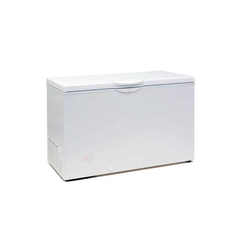 Kühlschranktruhe TEFCOLD Weiß - 349 L: Niedriger Verbrauch und klares Design. Kühlschranktruhe TEFCOLD Weiß - 349 L: Niedriger Verbrauch und klares Design.