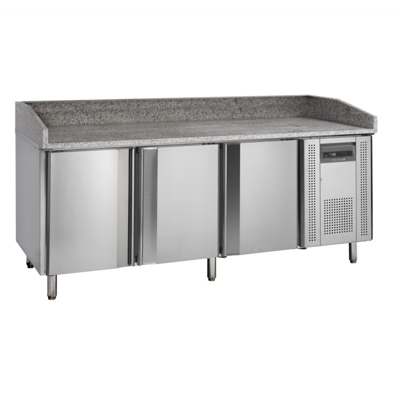 Edelstahl-Pizzatisch - 400 x 600 mm - 3 Türen | Marke TEFCOLD Edelstahl-Pizzatisch - 400 x 600 mm - 3 Türen | Marke TEFCOLD
