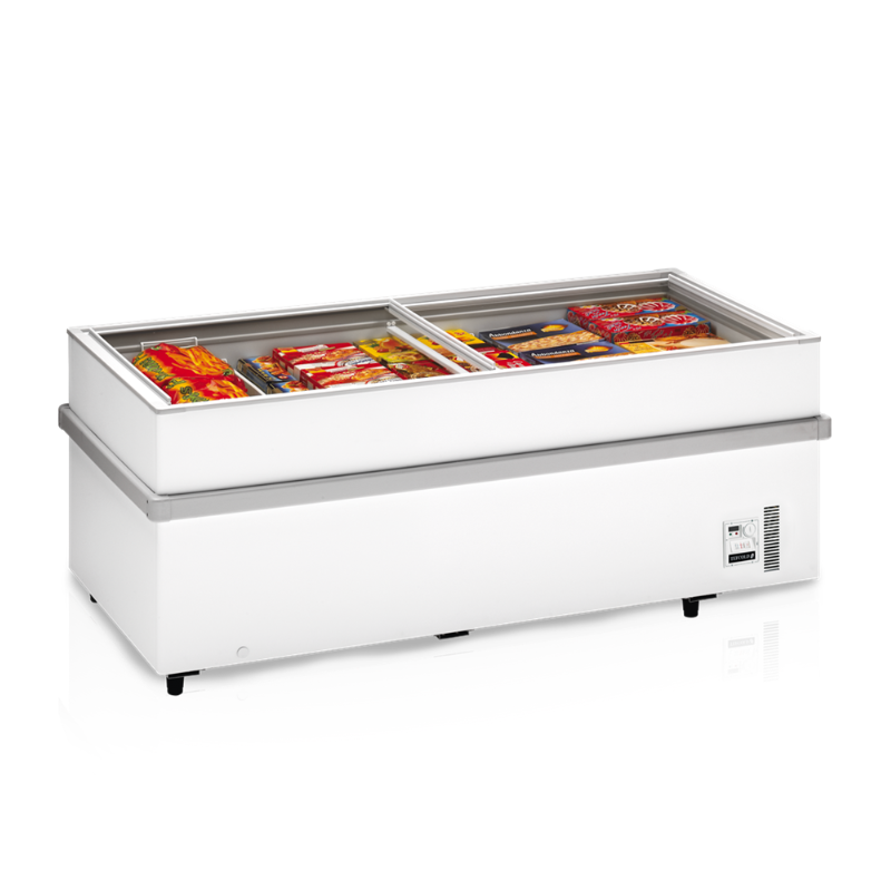 Gefrierschrank mit Glasschiebetüren 652L TEFCOLD SSF200 • Hohe Kapazität, Statische Kühlung Gefrierschrank mit Glasschiebetüren 652L TEFCOLD SSF200 • Hohe Kapazität, Statische Kühlung