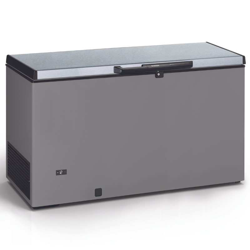 Gefrierschrank Truhe Edelstahloptik und Edelstahldeckel - 430 L Gefrierschrank Truhe Edelstahloptik und Edelstahldeckel - 430 L