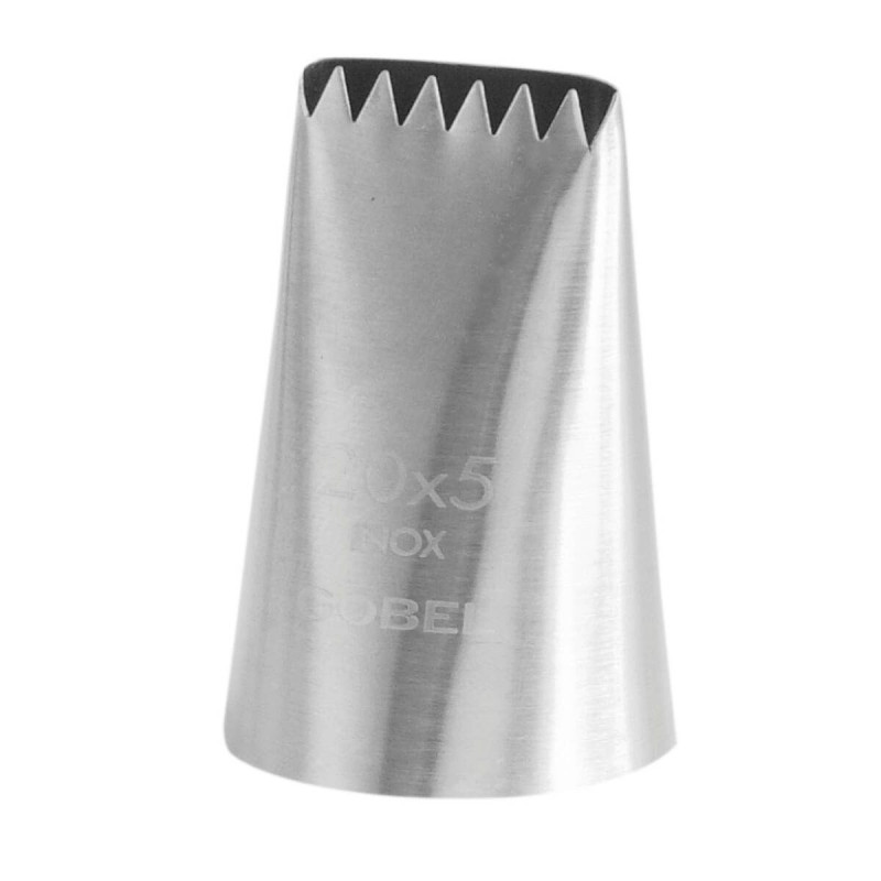 Geriffelte Edelstahl-Buchetülle 6 Zähne - Gobel 20x5 mm Geriffelte Edelstahl-Buchetülle 6 Zähne - Gobel 20x5 mm