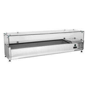 Gekühlte Salatbar zum Aufstellen mit Glas - 8 x GN 1/3 - Dynasteel