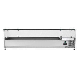 Gekühlte Salatbar zum Aufstellen mit Glas - 8 x GN 1/3 - Dynasteel