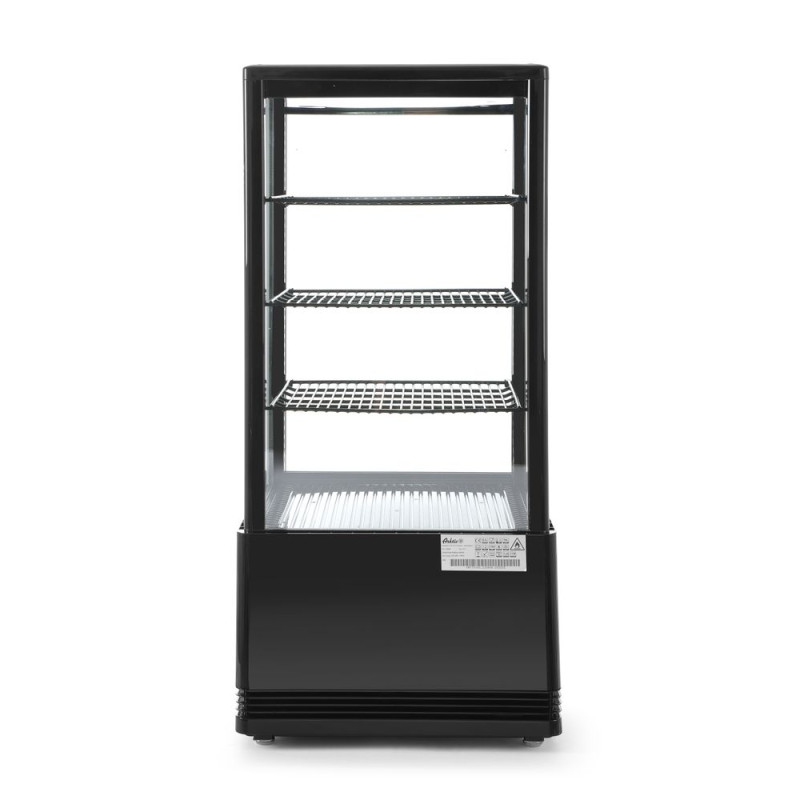 Kühlschrank mit schwarzer Vitrine und 4 verglasten Seiten - 78 Liter Kühlschrank mit schwarzer Vitrine und 4 verglasten Seiten - 78 Liter