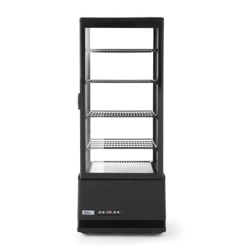 Kühlschrankvitrine Schwarz 4-seitig verglast - 98 Liter Kühlschrankvitrine Schwarz 4-seitig verglast - 98 Liter