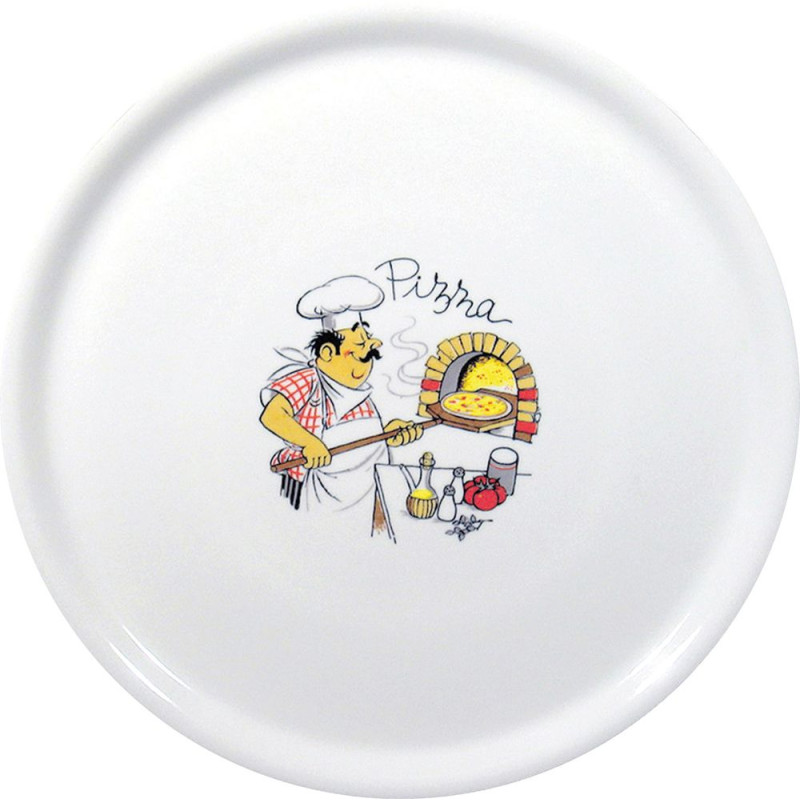 Pizzateller mit Pizzabäcker-Motiv - Durchmesser 330 mm - HENDI Pizzateller mit Pizzabäcker-Motiv - Durchmesser 330 mm - HENDI