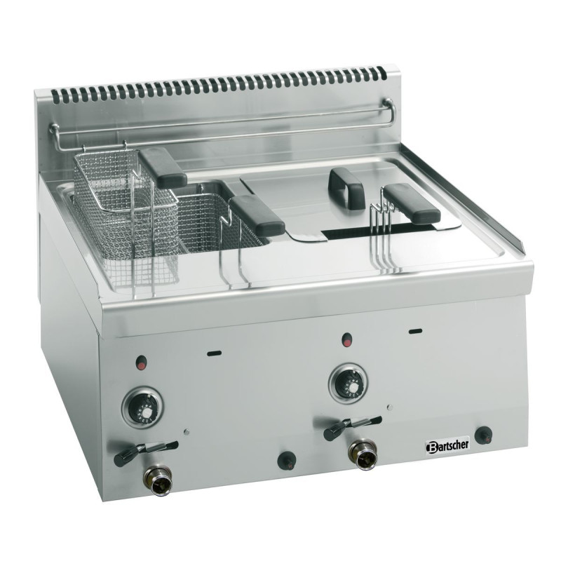 Professionelle Gas-Fritteuse zum Aufstellen mit 2 Becken à 8L für Restaurants Professionelle Gas-Fritteuse zum Aufstellen mit 2 Becken à 8L für Restaurants