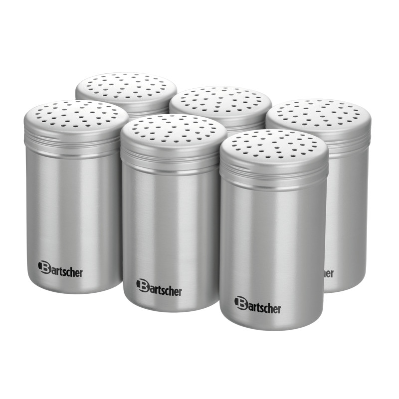 Set aus 6 Aluminium-Salzstreuern - 11 cm - Bartscher Set aus 6 Aluminium-Salzstreuern - 11 cm - Bartscher