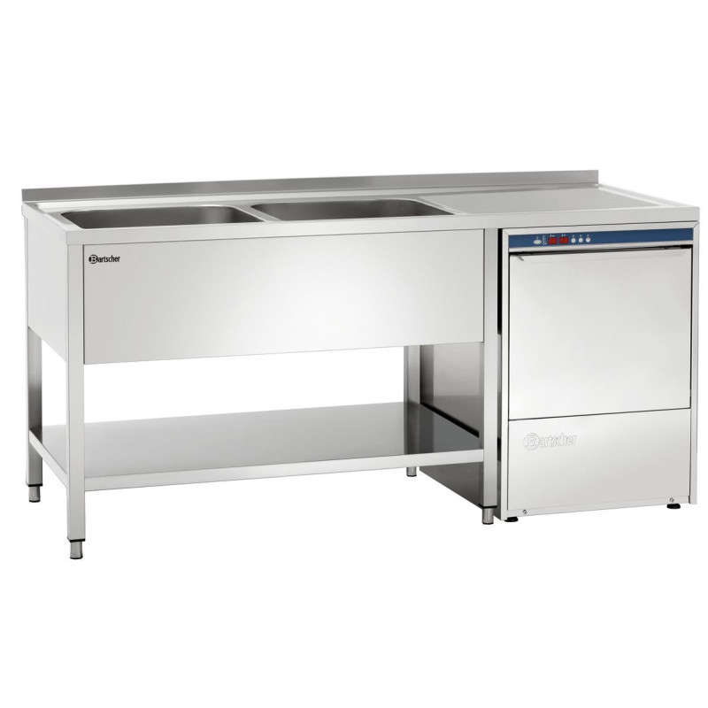 Dishwashing sink 700, L1800 2 stainless steel basins - Bartscher Dishwashing sink 700, L1800 2 stainless steel basins - Bartscher