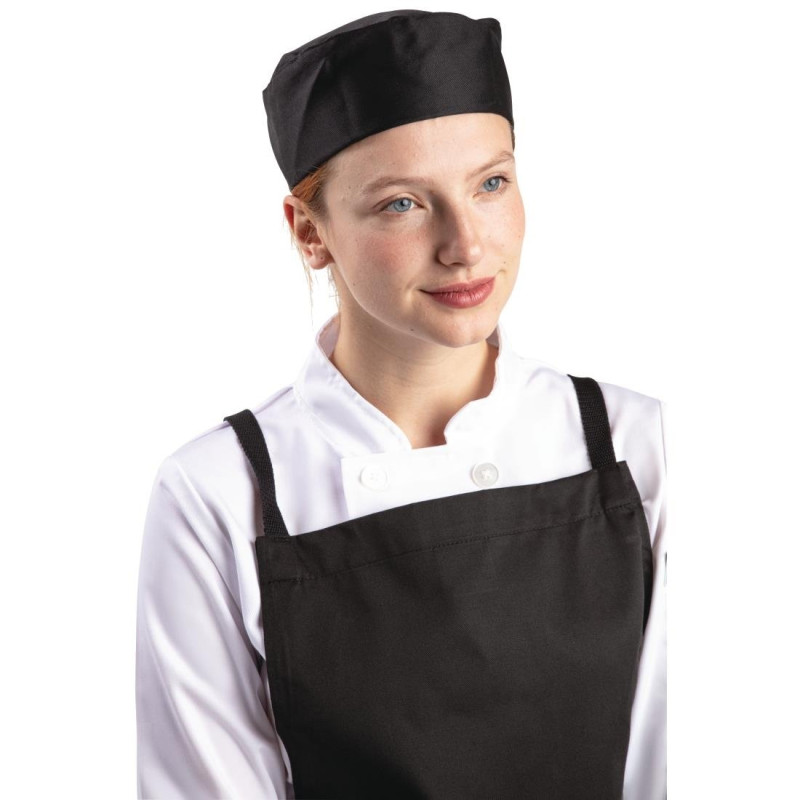 Calot de Cuisine Noir en Polycoton - Taille L 61 cm - Whites Chefs Clothing - Fourniresto Calot de Cuisine Noir en Polycoton - Taille L 61 cm - Whites Chefs Clothing - Fourniresto
