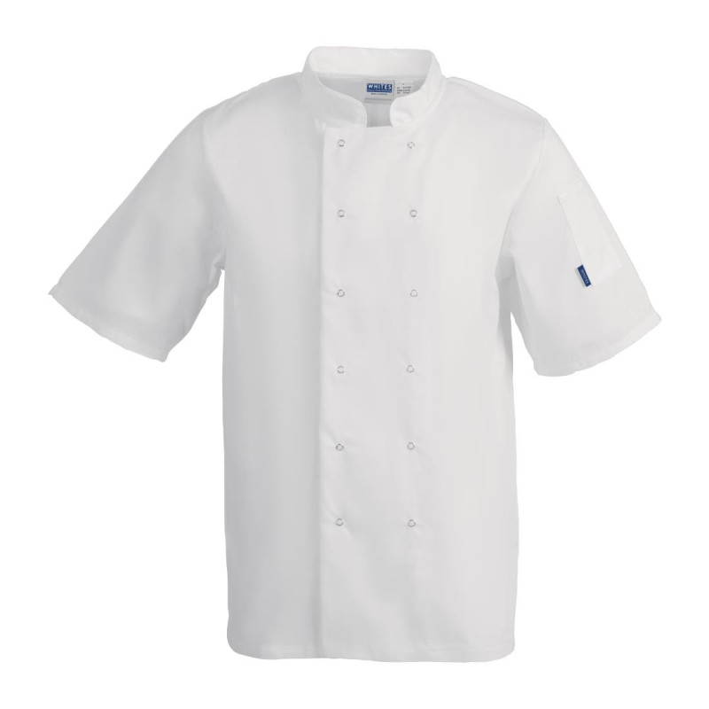 Kochjacke Unisex Weiß Kurzarm Vegas - Größe S - Whites Chefs Clothing - Fourniresto Kochjacke Unisex Weiß Kurzarm Vegas - Größe S - Whites Chefs Clothing - Fourniresto