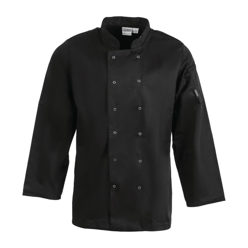 Kochjacke Unisex Schwarz Langarm Vegas - Größe XXL - Whites Chefs Clothing Kochjacke Unisex Schwarz Langarm Vegas - Größe XXL - Whites Chefs Clothing