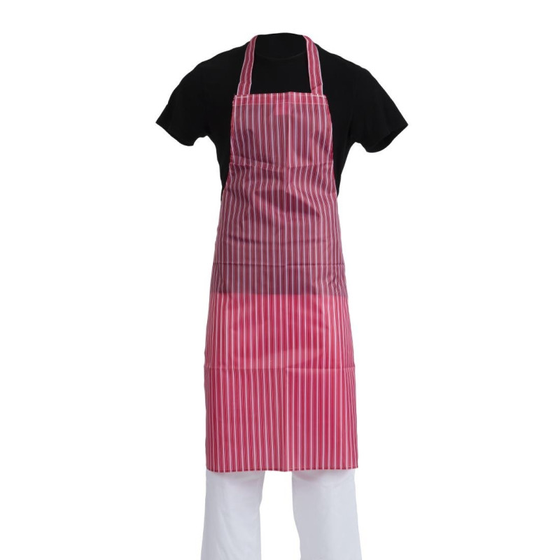 Schürze mit abweisender Latzstreifen in Rot und Weiß 1016 x 711 mm - Whites Chefs Clothing - Fourniresto Schürze mit abweisender Latzstreifen in Rot und Weiß 1016 x 711 mm - Whites Chefs Clothing - Fourniresto