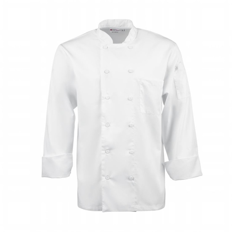 Veste de Cuisine Mixte Blanche à Manches Longues Calgary - Taille S - Chef Works - Fourniresto Veste de Cuisine Mixte Blanche à Manches Longues Calgary - Taille S - Chef Works - Fourniresto