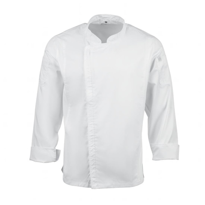 Veste de Cuisine Mixte à Fermeture Eclair Blanche Hartford - Taille S - Chef Works - Fourniresto Veste de Cuisine Mixte à Fermeture Eclair Blanche Hartford - Taille S - Chef Works - Fourniresto