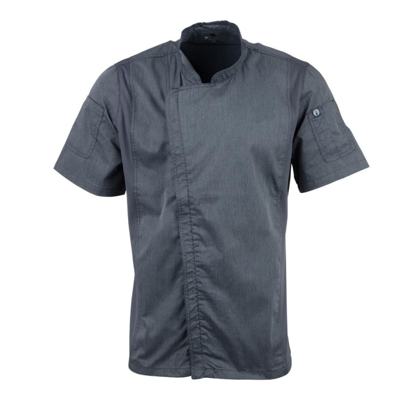 Unisex Kurzarm-Kochjacke mit Reißverschluss in Tintenblau - Größe S - Chef Works - Fourniresto Unisex Kurzarm-Kochjacke mit Reißverschluss in Tintenblau - Größe S - Chef Works - Fourniresto