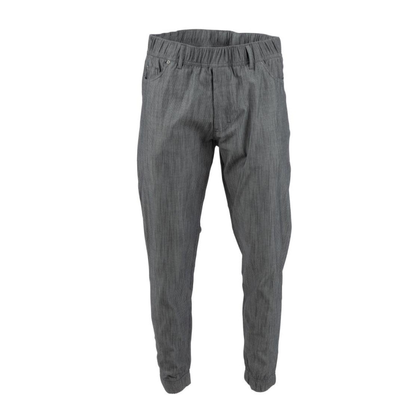 Kochhose Jogger mit feinen schwarzen und weißen Streifen - Größe L - Chef Works - Fourniresto Kochhose Jogger mit feinen schwarzen und weißen Streifen - Größe L - Chef Works - Fourniresto