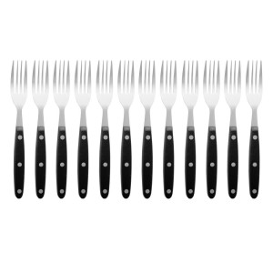 Fleischgabel mit schwarzem Griff 200 mm - 12er-Pack - Olympia - Fourniresto