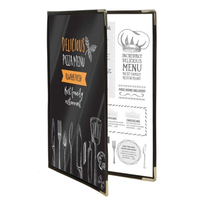 Protège-Menu Crystal A4 Double - Lot De 3 - Securit - Fourniresto Protège-Menu Crystal A4 Double - Lot De 3 - Securit - Fourniresto