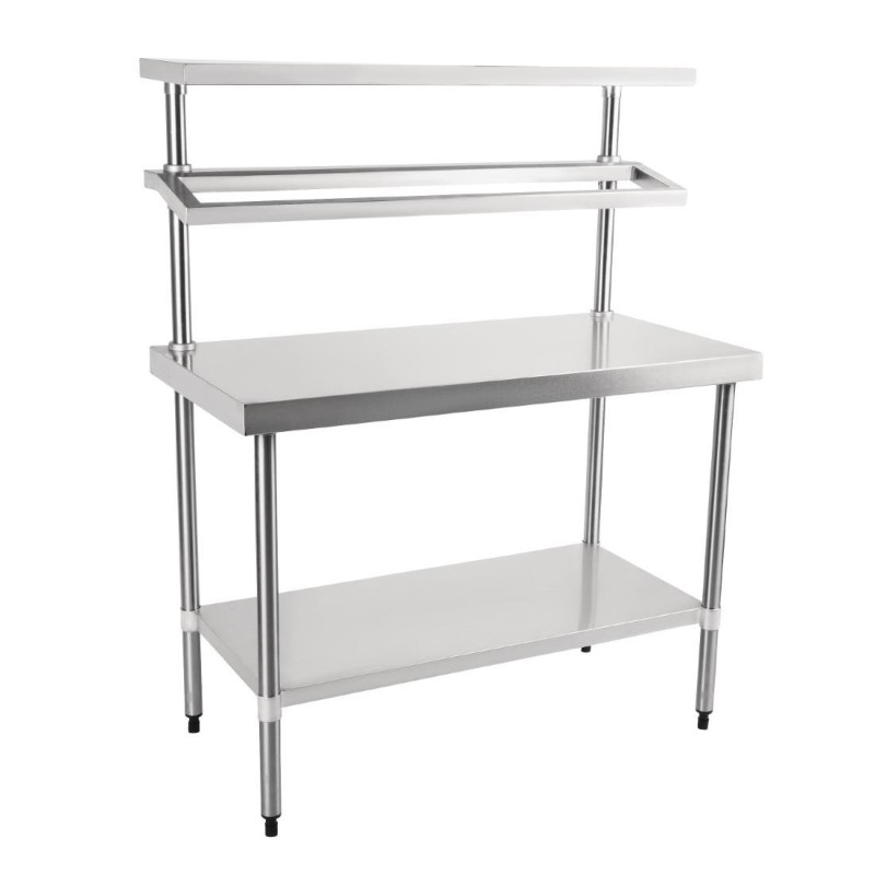 Edelstahl-Vorbereitungstisch mit GN-Behälterhalterung 1200 x 600 mm - Vogue - Fourniresto Edelstahl-Vorbereitungstisch mit GN-Behälterhalterung 1200 x 600 mm - Vogue - Fourniresto