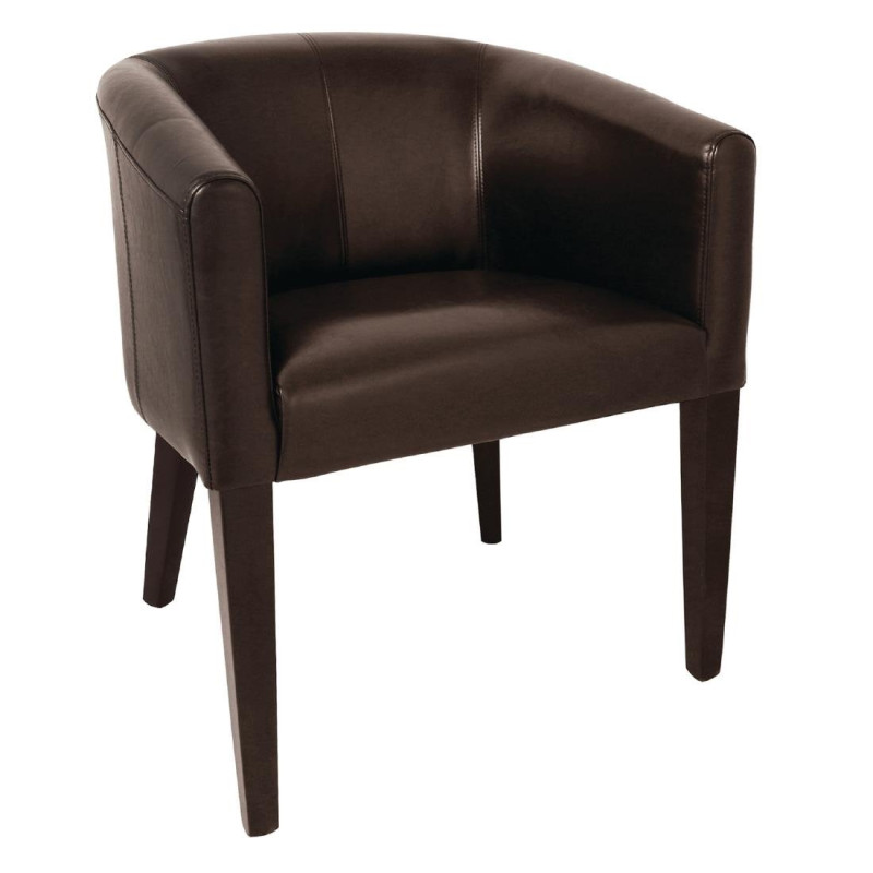 Sessel aus dunkelbraunem Kunstleder - Bolero - Fourniresto Sessel aus dunkelbraunem Kunstleder - Bolero - Fourniresto