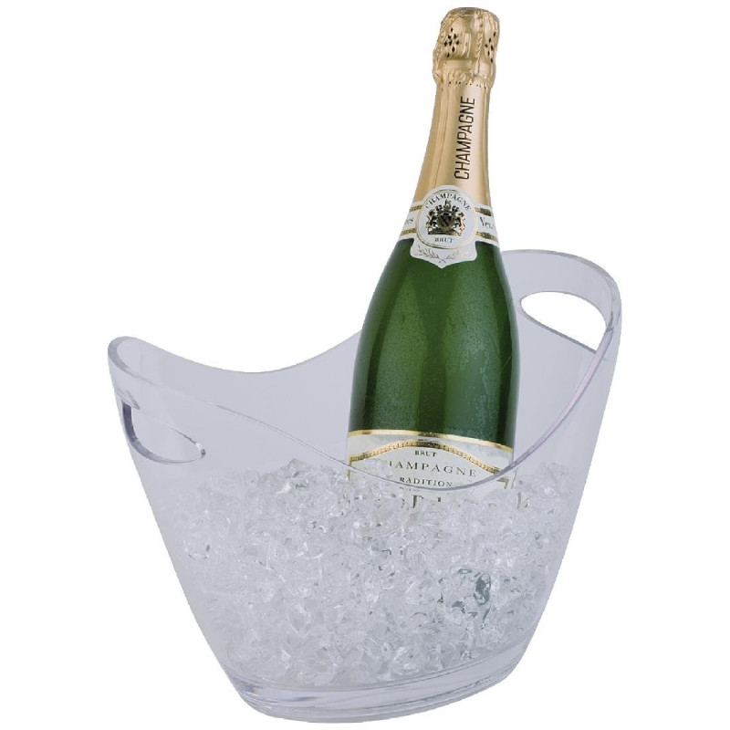 Eimer für Wein oder Champagner transparent mit Griffen für 2 Flaschen - APS - Fourniresto Eimer für Wein oder Champagner transparent mit Griffen für 2 Flaschen - APS - Fourniresto