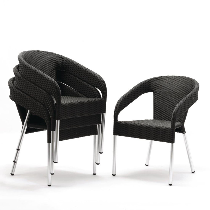 Bistrostuhl aus Rattan - Set mit 4 Stück - Bolero - Fourniresto Bistrostuhl aus Rattan - Set mit 4 Stück - Bolero - Fourniresto