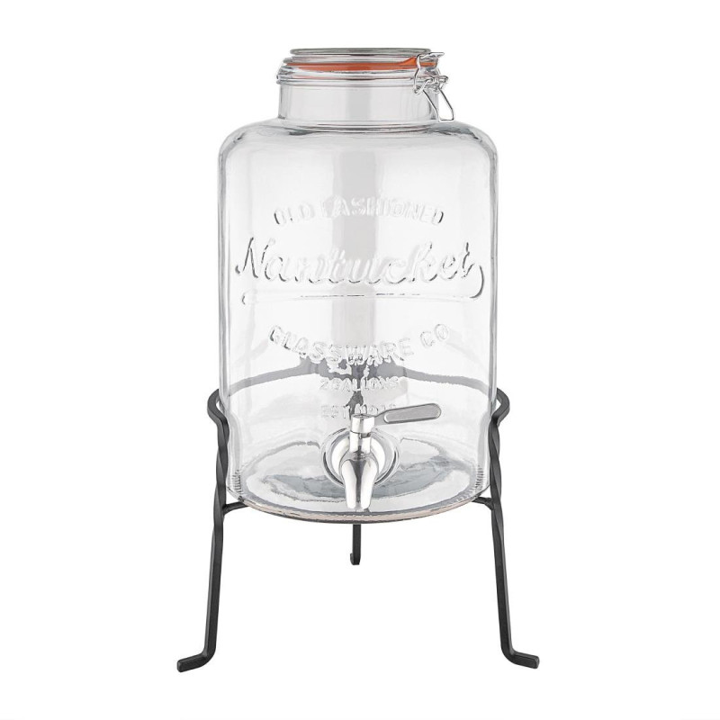 Wasserspender im Retro-Stil aus Glas mit 8,5 L Basis - Olympia - Fourniresto Wasserspender im Retro-Stil aus Glas mit 8,5 L Basis - Olympia - Fourniresto