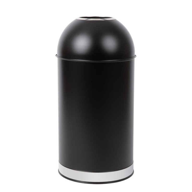 Poubelle Dôme Ouverte en Acier noire 40L - Bolero - Fourniresto Poubelle Dôme Ouverte en Acier noire 40L - Bolero - Fourniresto