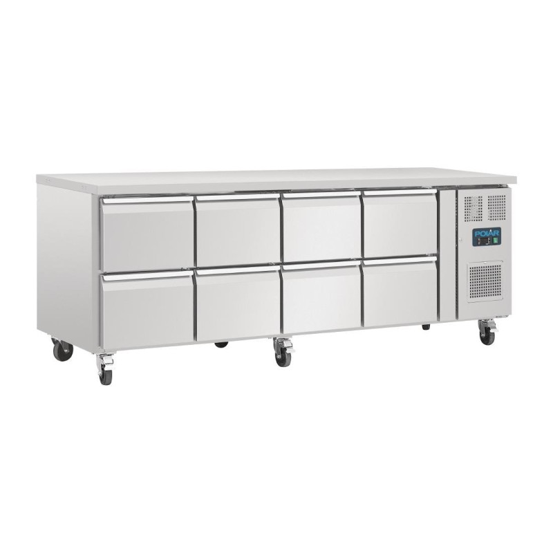 Table Réfrigérée GN 1/1 Ventilée 8 Tiroirs Série U 616L - Polar - Fourniresto Table Réfrigérée GN 1/1 Ventilée 8 Tiroirs Série U 616L - Polar - Fourniresto