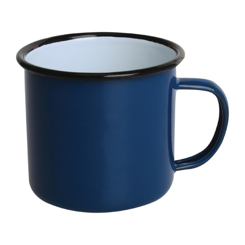 Becher aus grünem und schwarzem emailliertem Stahl 350 ml - 6er-Pack - Olympia - Fourniresto Becher aus grünem und schwarzem emailliertem Stahl 350 ml - 6er-Pack - Olympia - Fourniresto