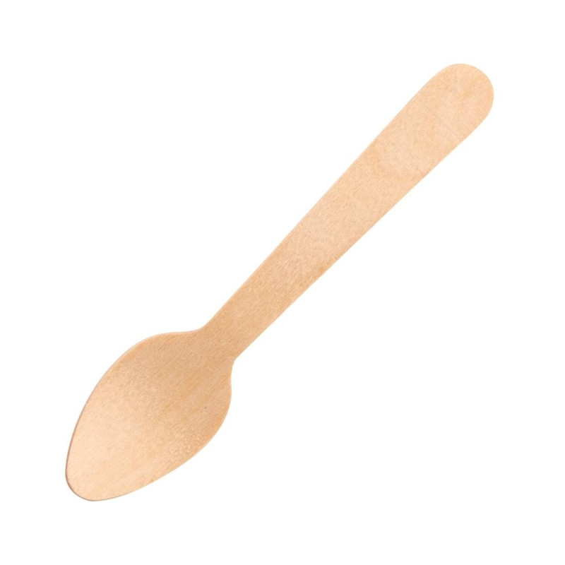 Petites Cuillères en Bois 110mm - Lot de 100 - Fiesta Green - Fourniresto Petites Cuillères en Bois 110mm - Lot de 100 - Fiesta Green - Fourniresto
