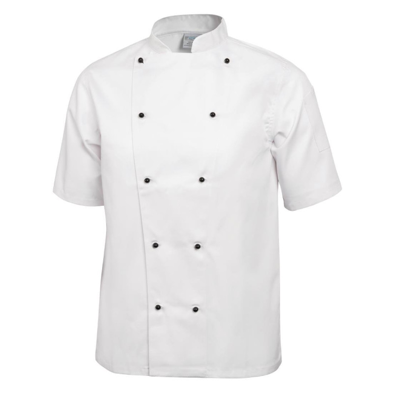 Unisex Kochjacke Chicago Kurzarm Weiß Größe L - Whites Chefs Clothing - Fourniresto Unisex Kochjacke Chicago Kurzarm Weiß Größe L - Whites Chefs Clothing - Fourniresto