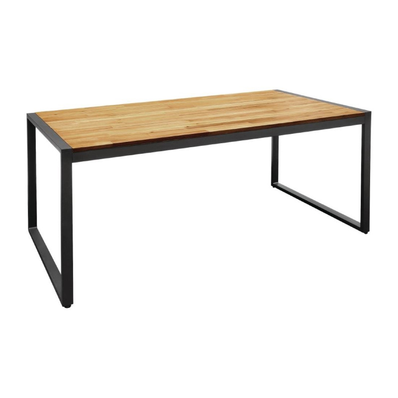 Rechteckiger Industrieller Tisch aus Stahl und Akazie 180 cm - Bolero - Fourniresto Rechteckiger Industrieller Tisch aus Stahl und Akazie 180 cm - Bolero - Fourniresto