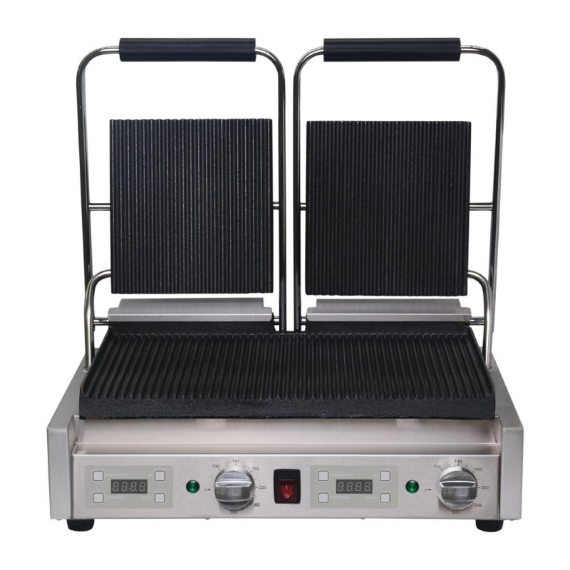 Doppel-Kontaktgrill mit Rillen/Rillen-230V Doppel-Kontaktgrill mit Rillen/Rillen-230V