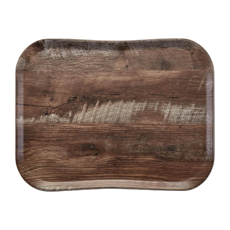 Tischplatte aus Polyester im natürlichen Holzdesign Eiche dunkel - 360 x 460mm - Cambro - Fourniresto Tischplatte aus Polyester im natürlichen Holzdesign Eiche dunkel - 360 x 460mm - Cambro - Fourniresto