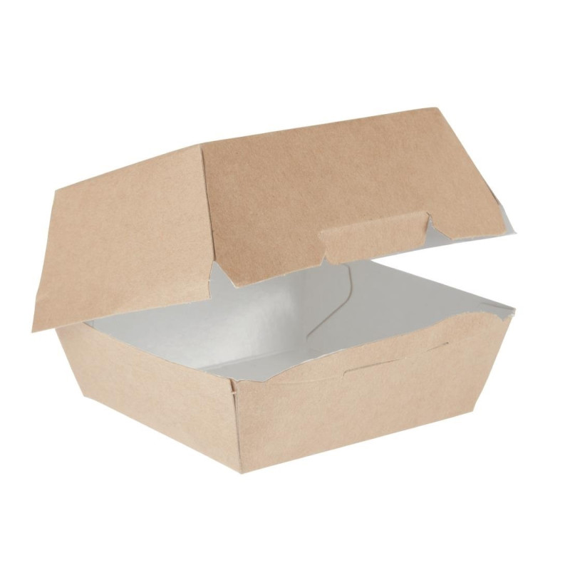 Kompostierbare Standard-Burgerboxen aus Kraftpapier - B 108 mm - Packung mit 250 Stück - Colpac Kompostierbare Standard-Burgerboxen aus Kraftpapier - B 108 mm - Packung mit 250 Stück - Colpac