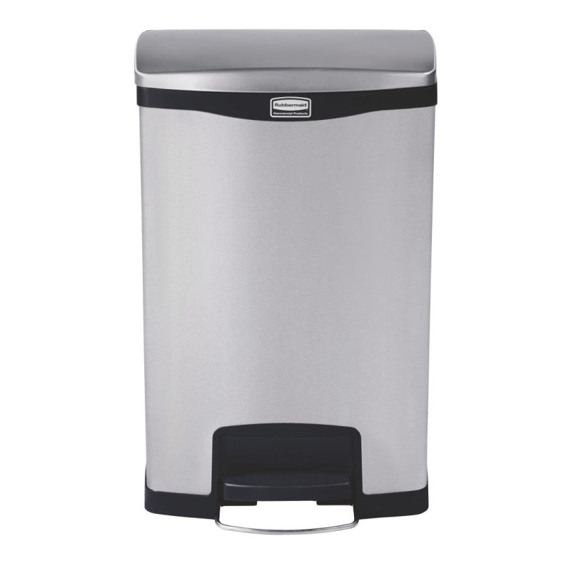 Mülleimer mit Frontpedal aus Edelstahl Slim Jim - 50L - Rubbermaid Mülleimer mit Frontpedal aus Edelstahl Slim Jim - 50L - Rubbermaid