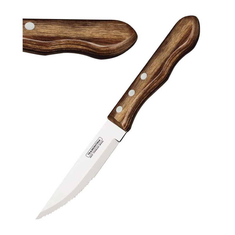 Steakmesser Tramontina Jumbo aus Edelstahl - Set mit 4 Stück - FourniResto Steakmesser Tramontina Jumbo aus Edelstahl - Set mit 4 Stück - FourniResto