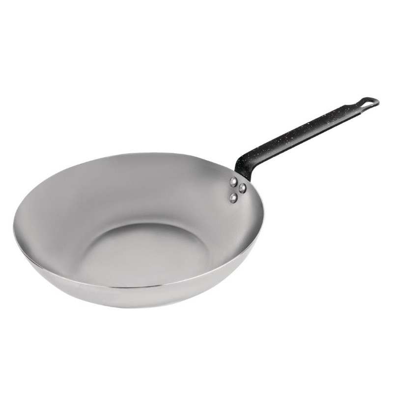 Wok aus Kohlenstoffstahl 28 cm - Vogue - Fourniresto Wok aus Kohlenstoffstahl 28 cm - Vogue - Fourniresto