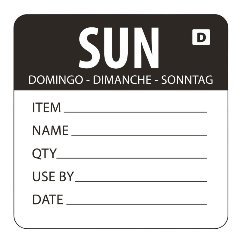 Lösliche Wochentagsaufkleber "Sonntag" - Rolle mit 250 Stück - Vogue Lösliche Wochentagsaufkleber "Sonntag" - Rolle mit 250 Stück - Vogue