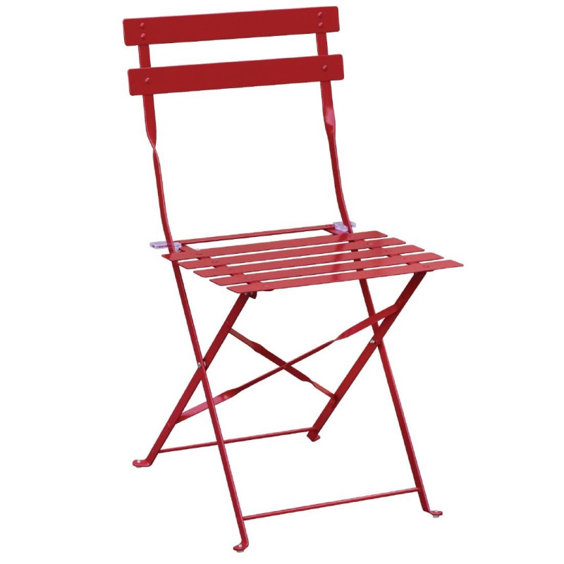 Terrassenstühle aus Stahl - Rot - 2er-Set - Bolero - Fourniresto Terrassenstühle aus Stahl - Rot - 2er-Set - Bolero - Fourniresto