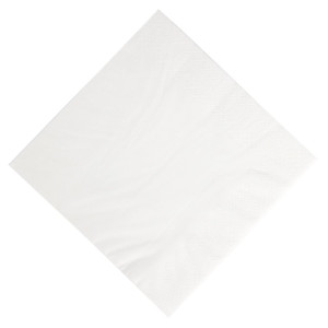 Frühstücksservietten aus weißer kompostierbarer Watte - 3-lagig - 400 x 400 - Packung mit 1000 Stück - FourniResto