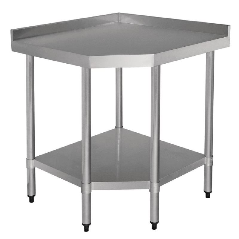 Ecktisch aus Edelstahl-L 900 x 700mm - Vogue Ecktisch aus Edelstahl-L 900 x 700mm - Vogue
