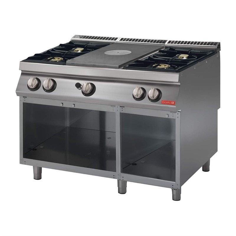 Gas 700 Fire Gas Plate With 4 High Flames On Open Cupboard - Gastro M Gas 700 Fire Gas Plate With 4 High Flames On Open Cupboard - Gastro M