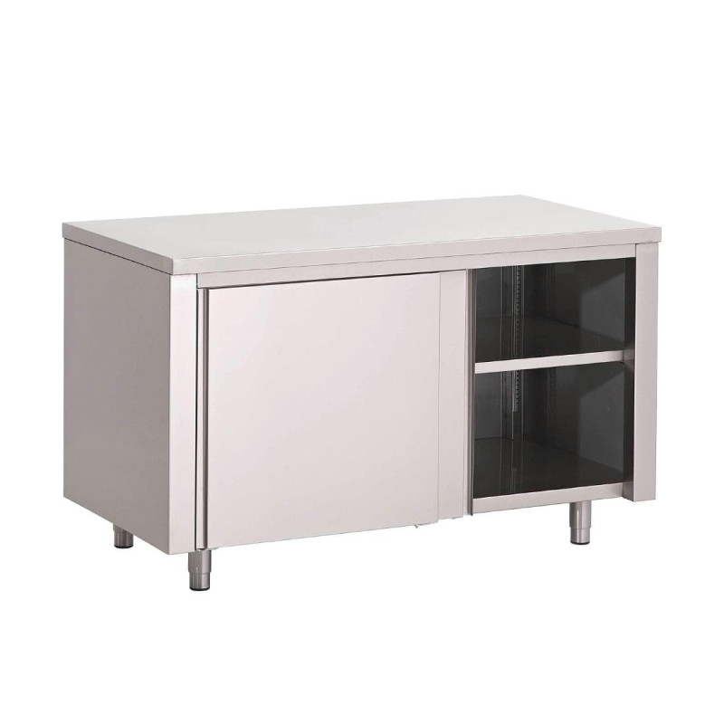 Edelstahlmöbel mit Schiebetüren - B 1600 x T 700 mm - Gastro M Edelstahlmöbel mit Schiebetüren - B 1600 x T 700 mm - Gastro M