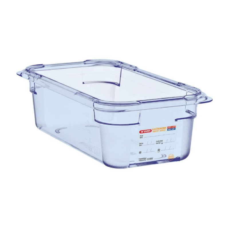 Blue Airtight Box ABS - GN 1/4 100 mm - Araven - Fourniresto Blue Airtight Box ABS - GN 1/4 100 mm - Araven - Fourniresto